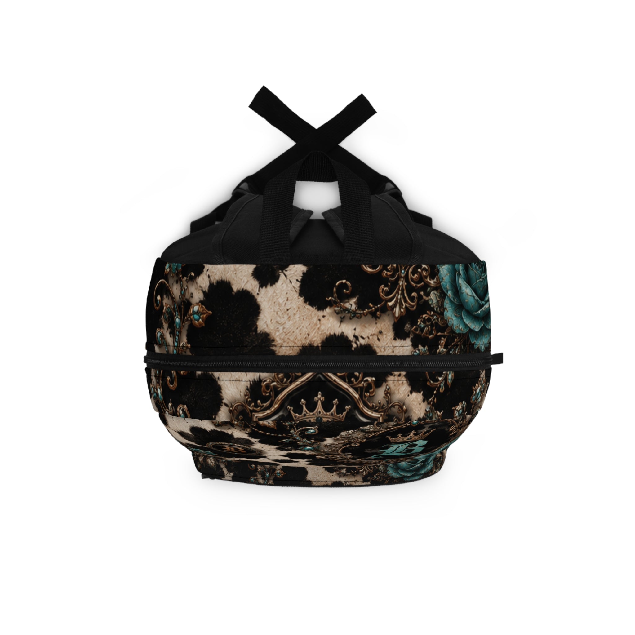 Baccam Turquoise Cow Print Backpack