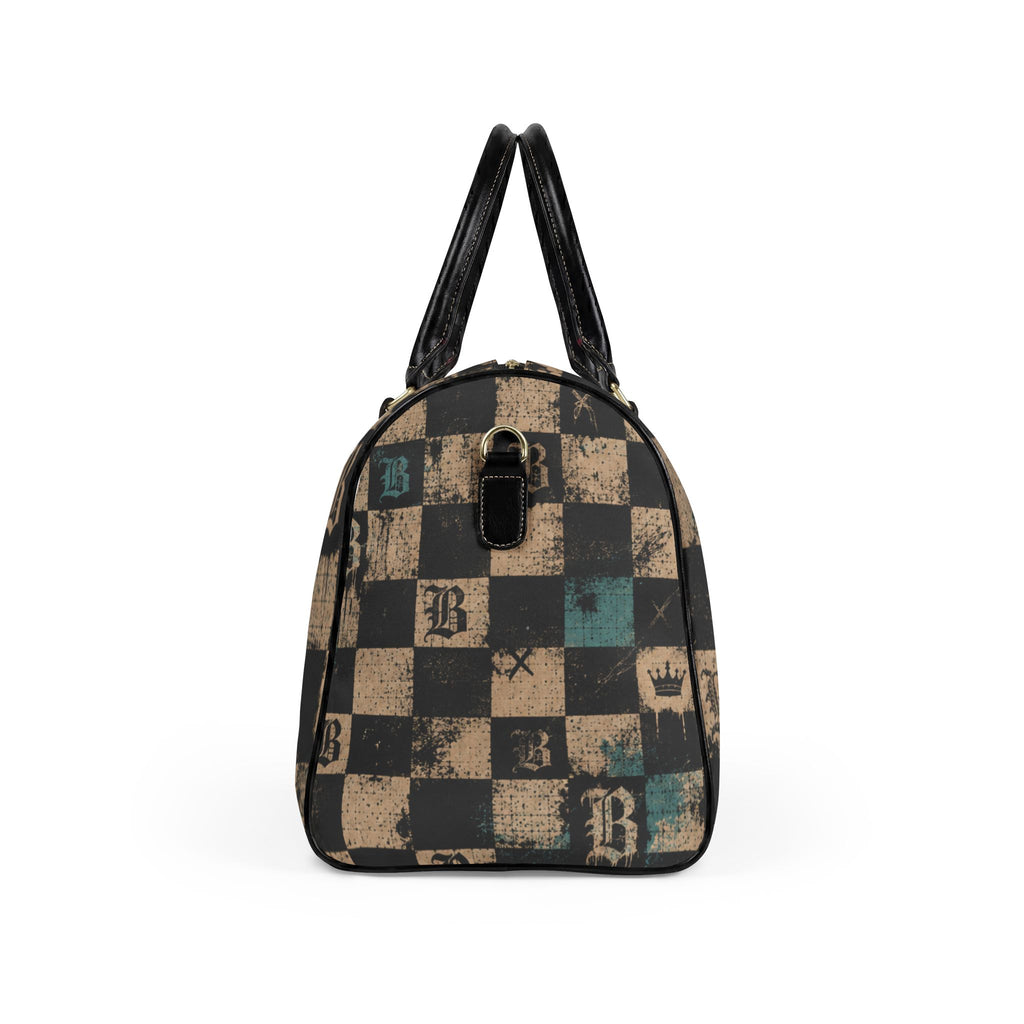 Baccam checkered Faux Leather Travel Bag