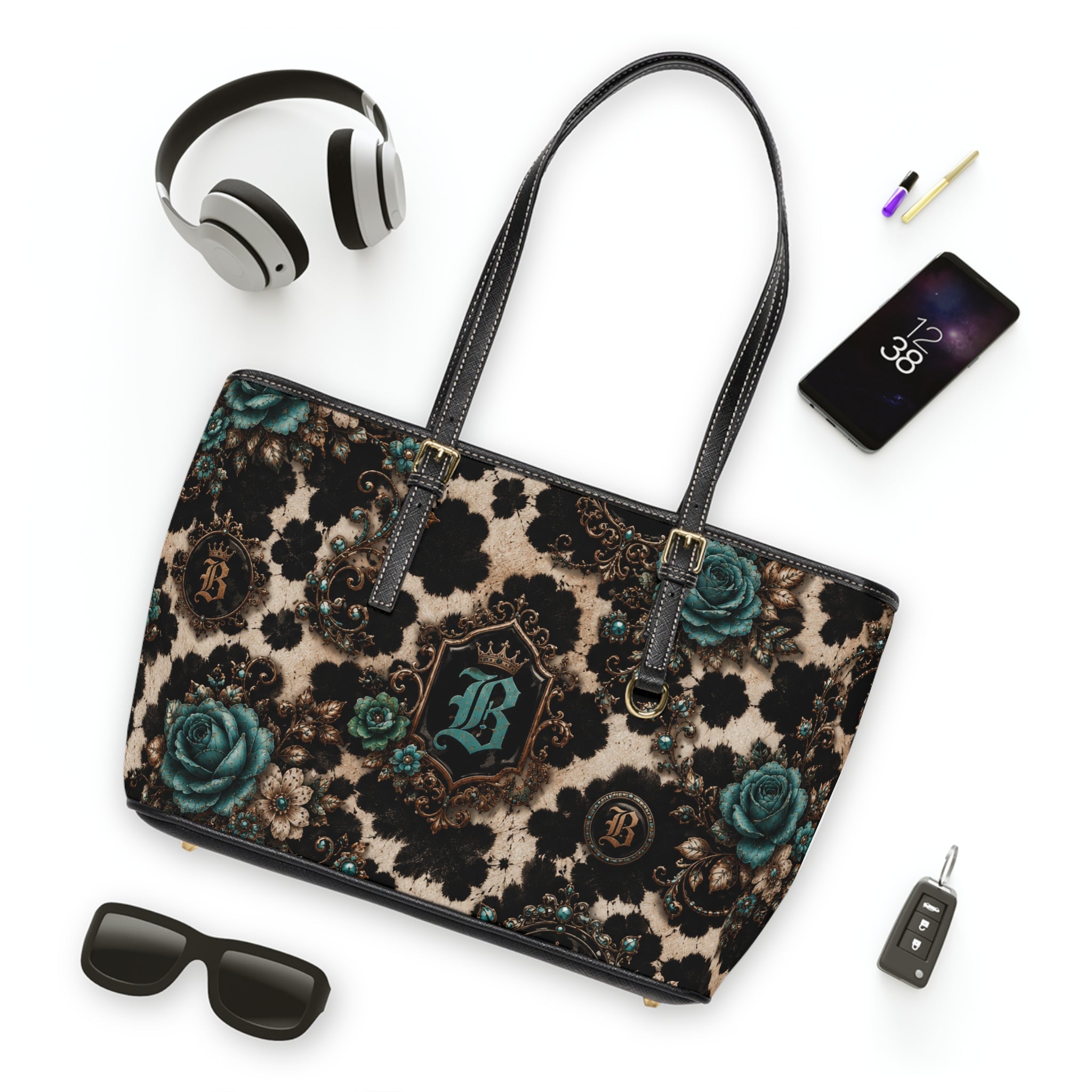 Baccam Cow print Leather Shoulder Bag