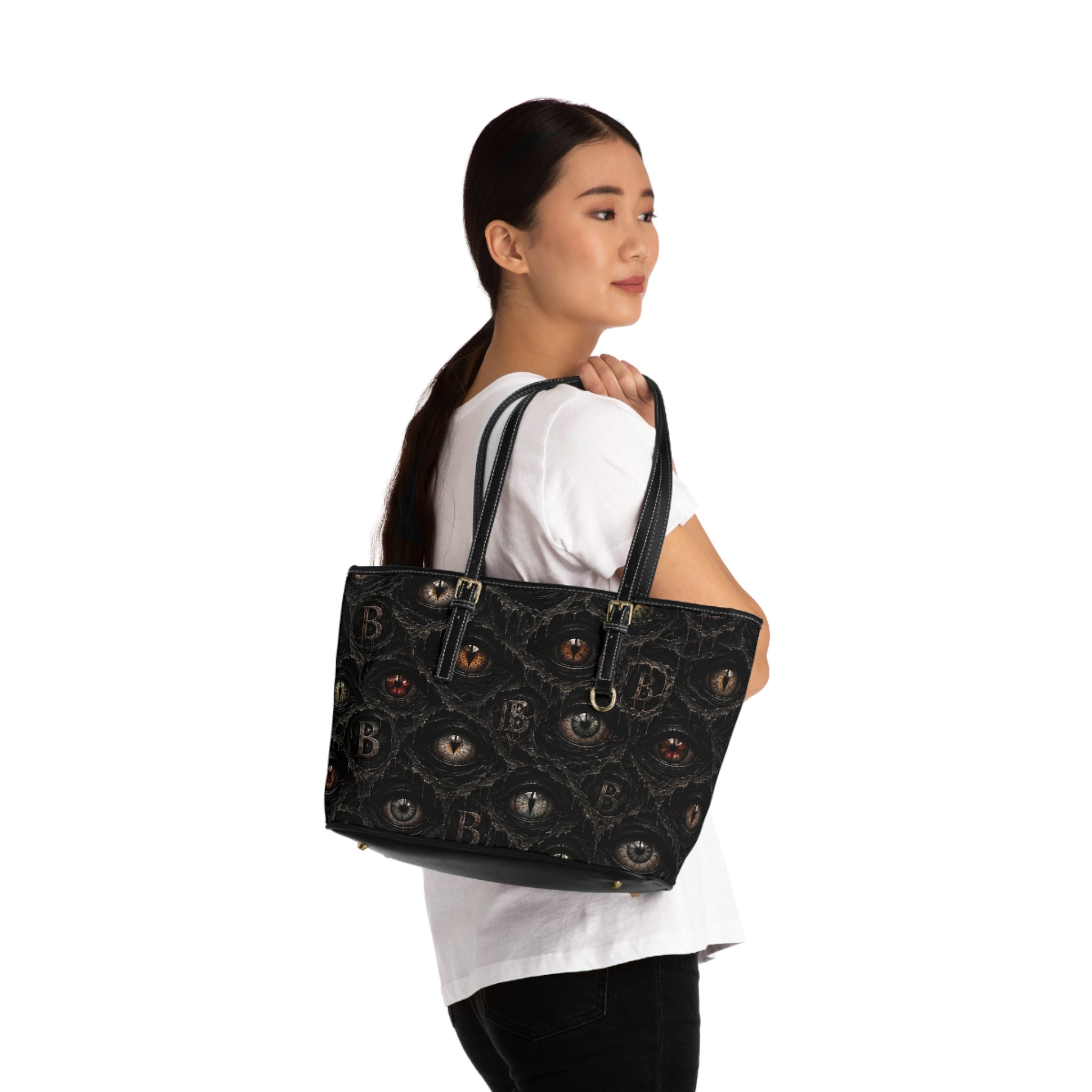 All eyes on you Leather Shoulder Bag