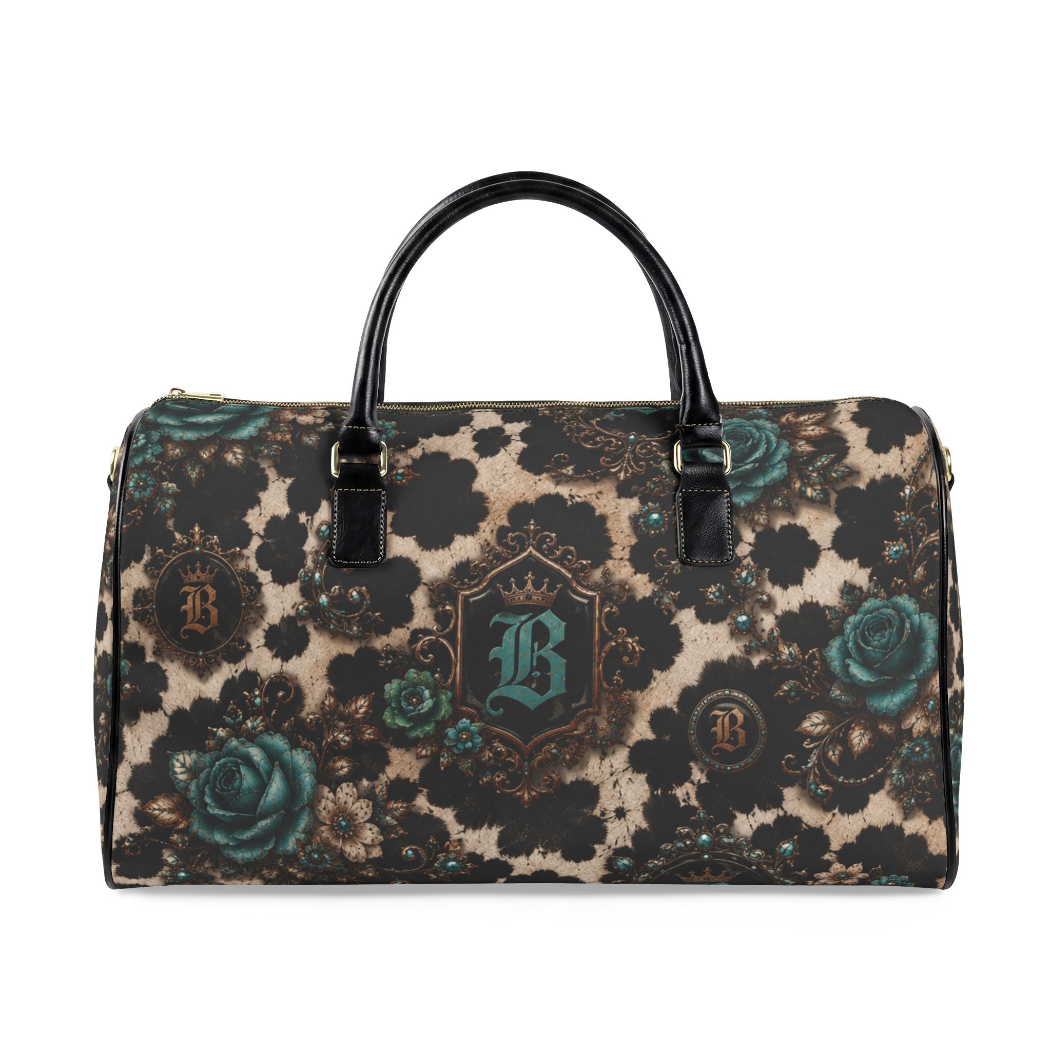 Baccam Cow Print Faux Leather Travel Bag