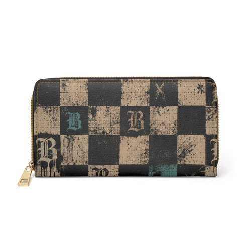 Baccam checkered Zipper Wallet