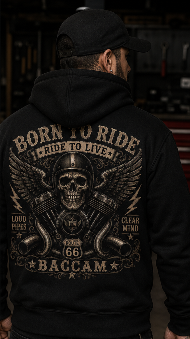 Born to Ride zip up