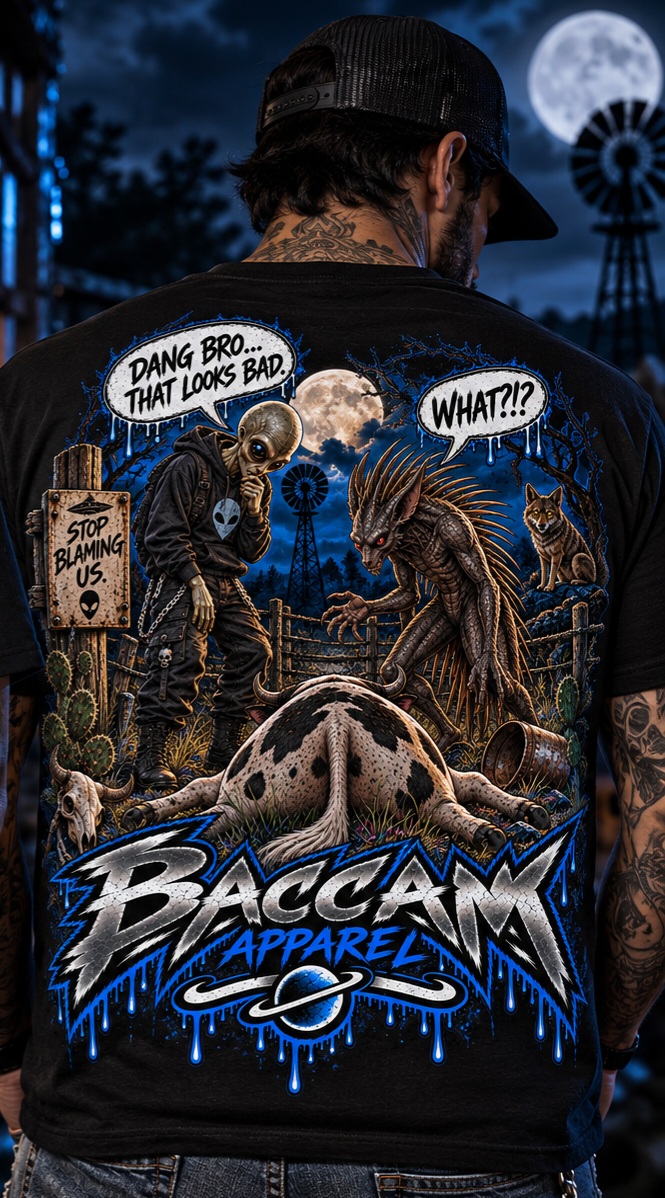 Dang Bro, That Looks Bad – Alien & Chupacabra Graphic Tee | Baccam Apparel