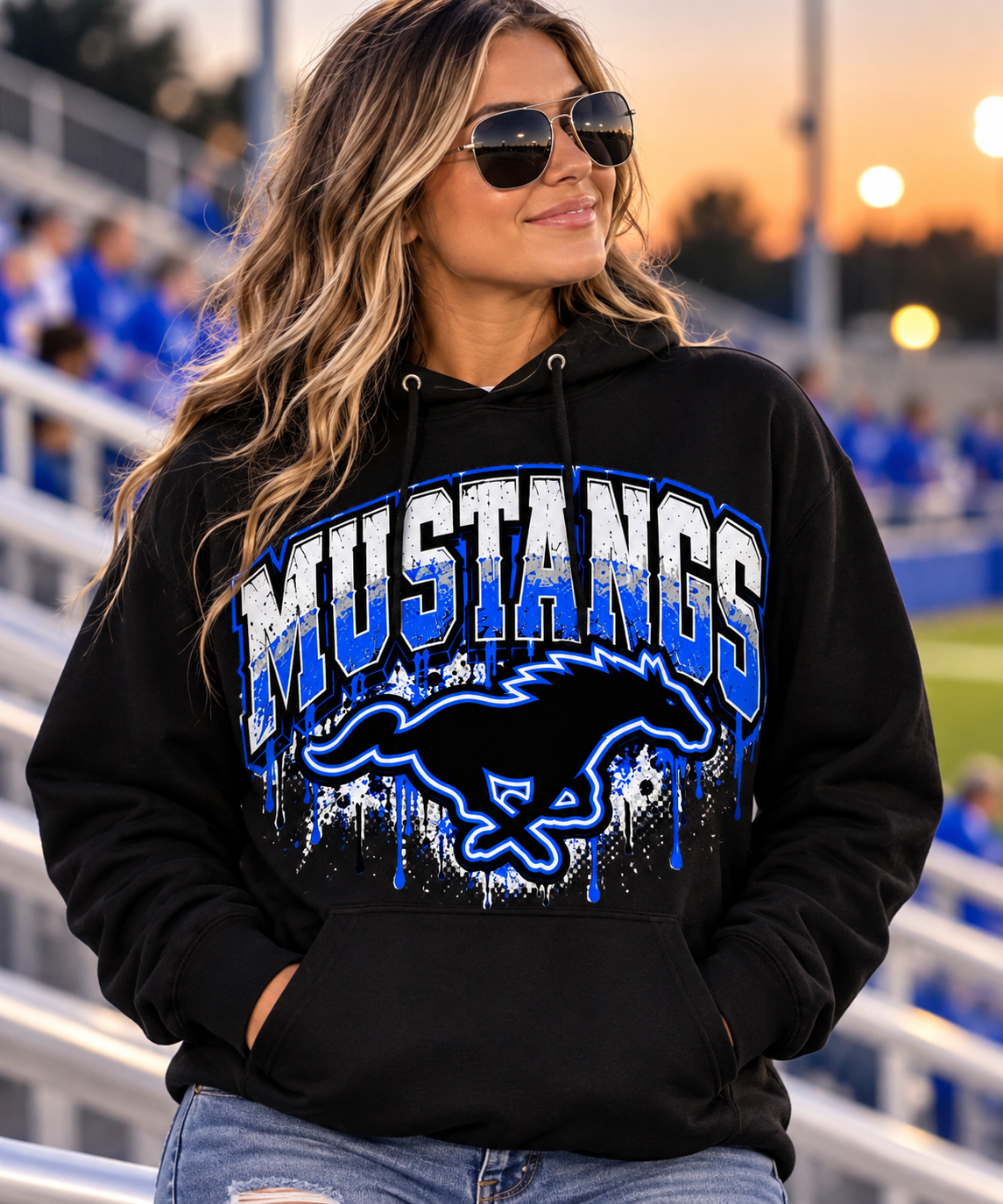 Mustangs Spirit – Black Graphic Hoodie