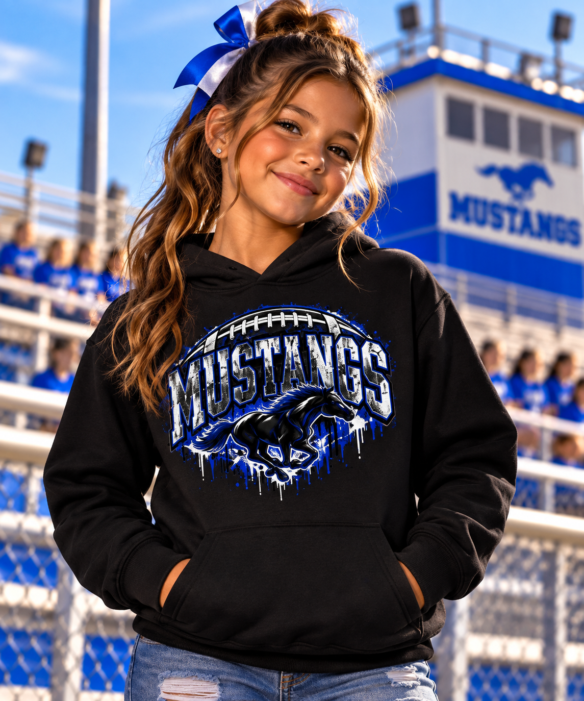 Olton Mustangs – Youth Football Spirit Hoodie (Black)