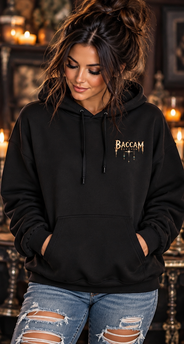 Celestial MOM Hoodie – Gothic Moon & Floral Design