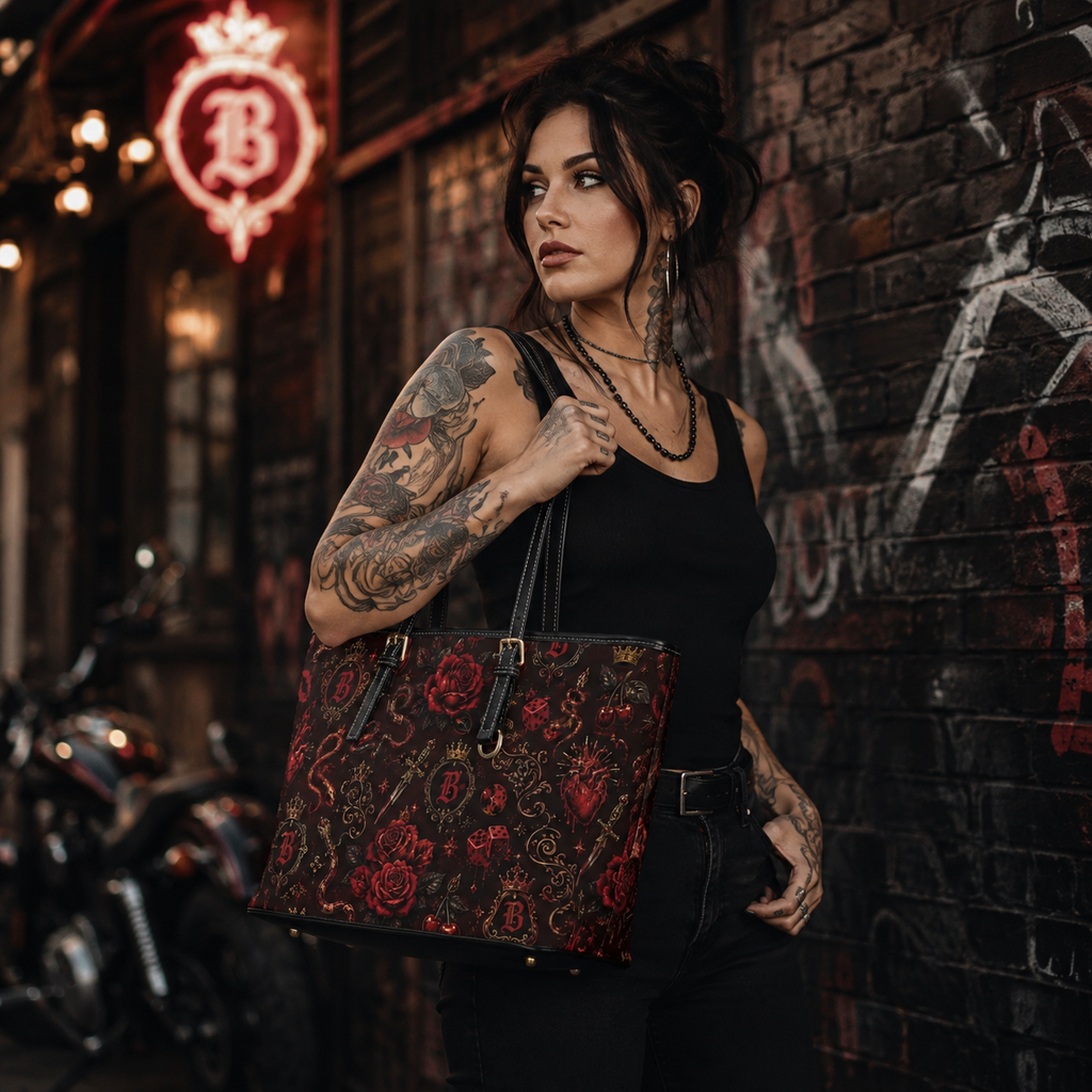 Baccam Red Leather Shoulder Bag