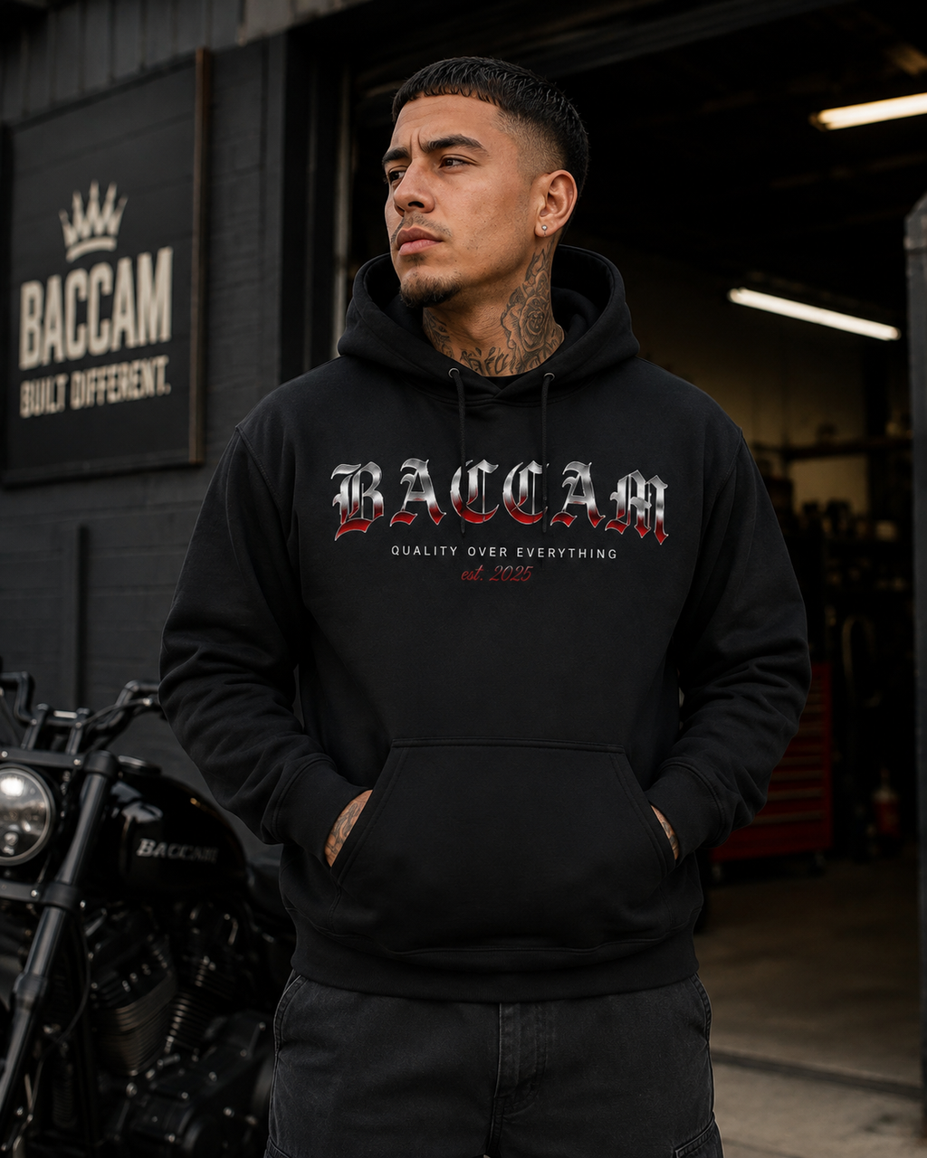 Baccam Distressed Logo Hoodie