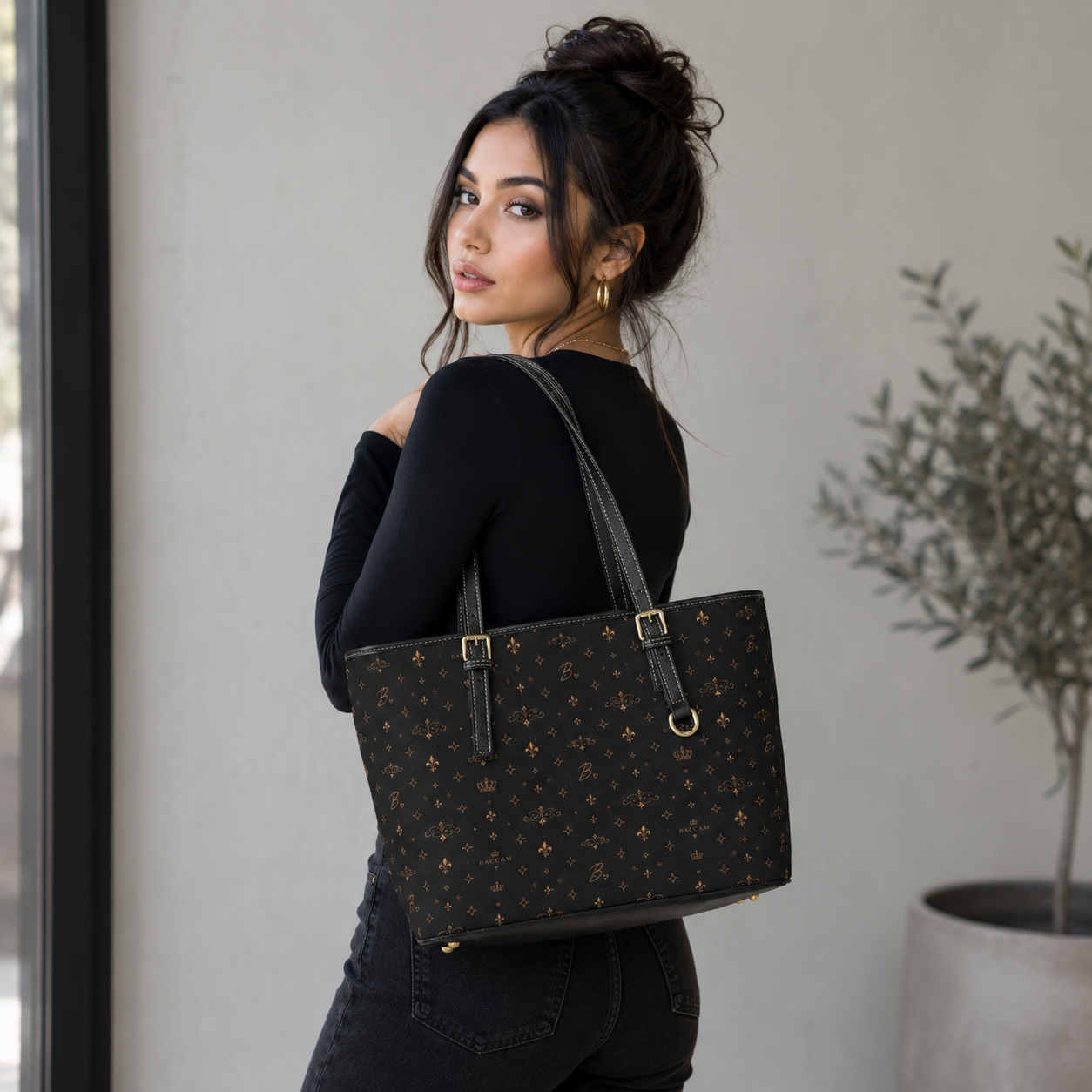 Baccam Signature Leather Shoulder Bag