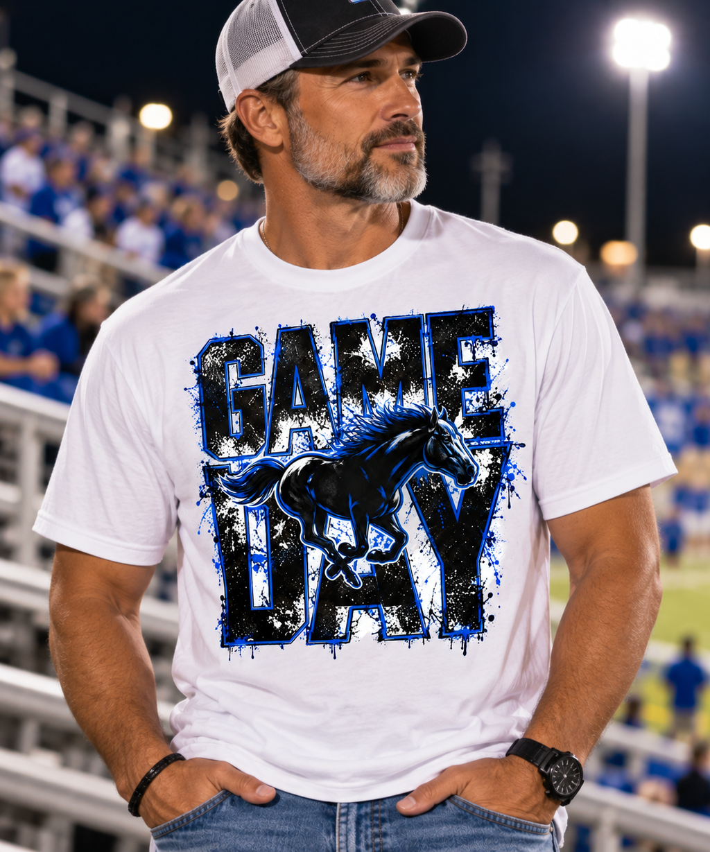 Olton Mustangs Game Day Graphic T-Shirt – White