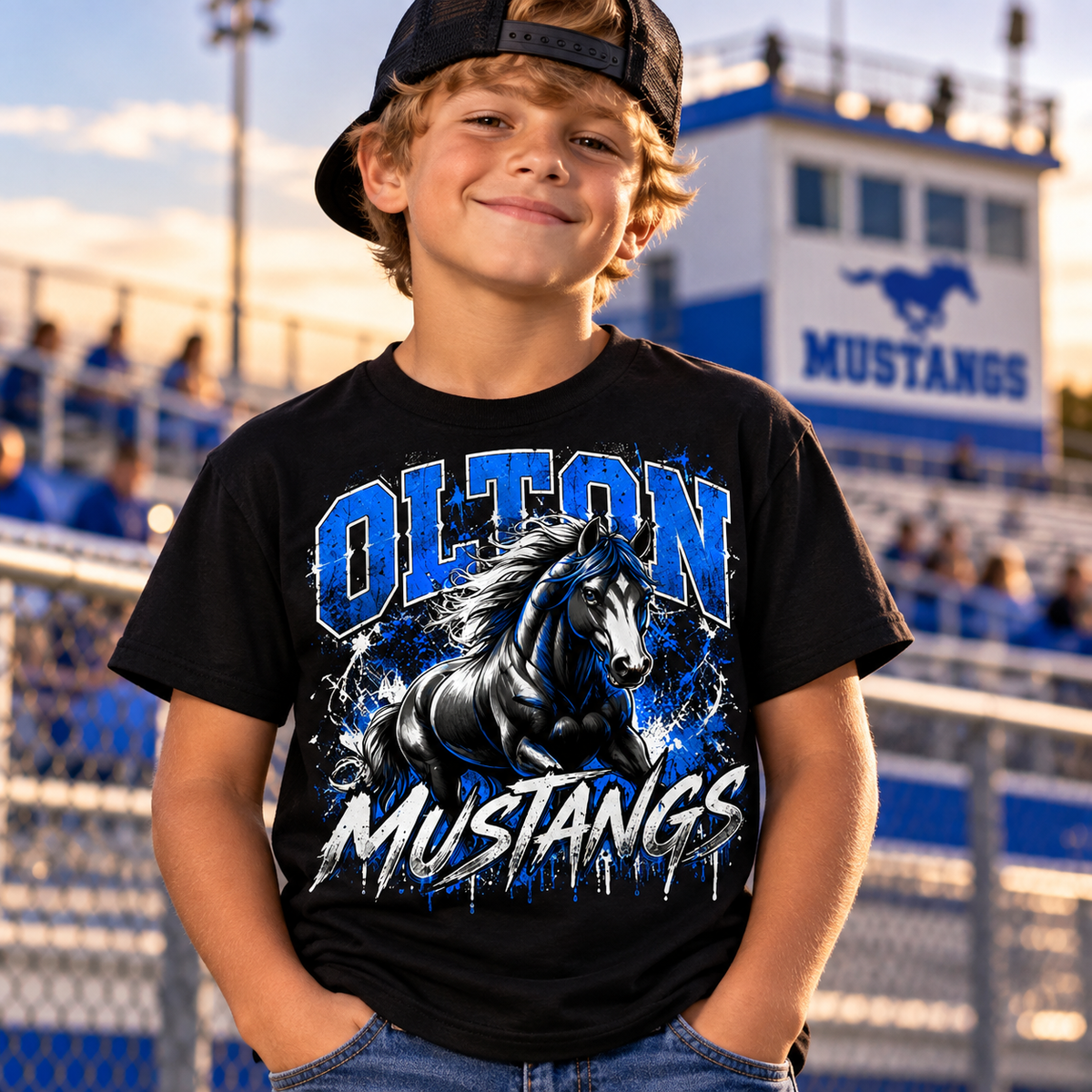 Olton Mustangs – Youth Running Horse Graphic Tee