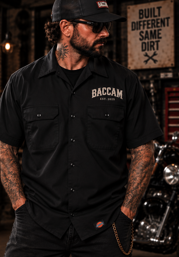 Baccam Ride Hard Stay True Work Shirt