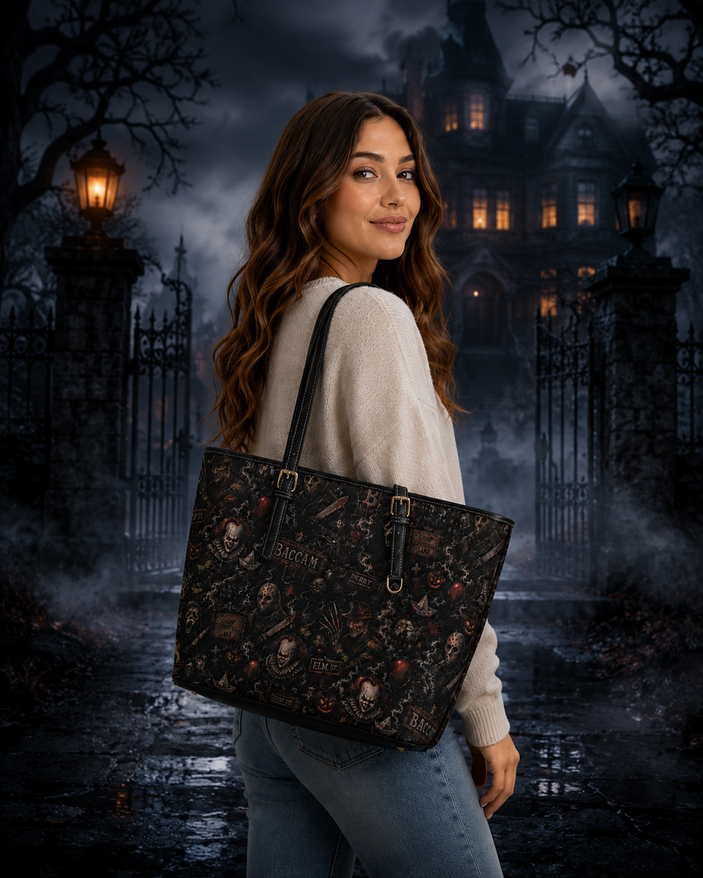 Baccam Horror Icons Leather Shoulder Bag