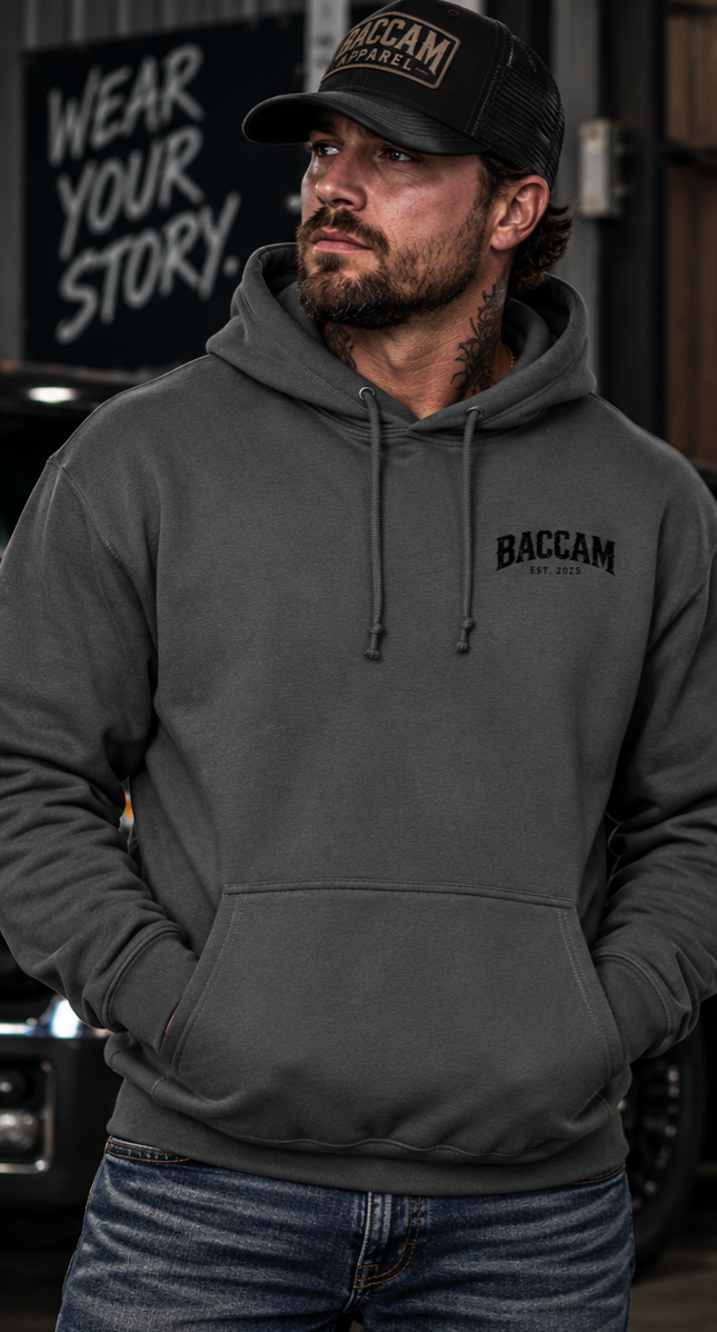 Baccam Built to Last Charcoal Hoodie