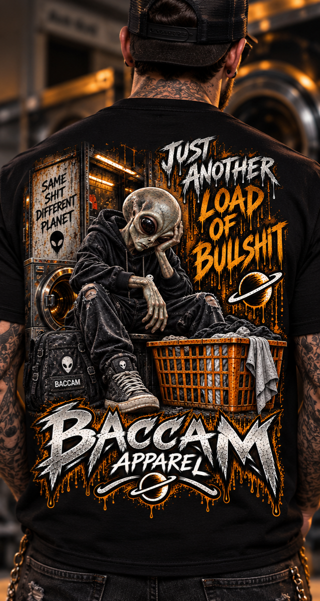 Just Another Load of Bullshit – Alien Laundromat Graphic Tee | Baccam Apparel