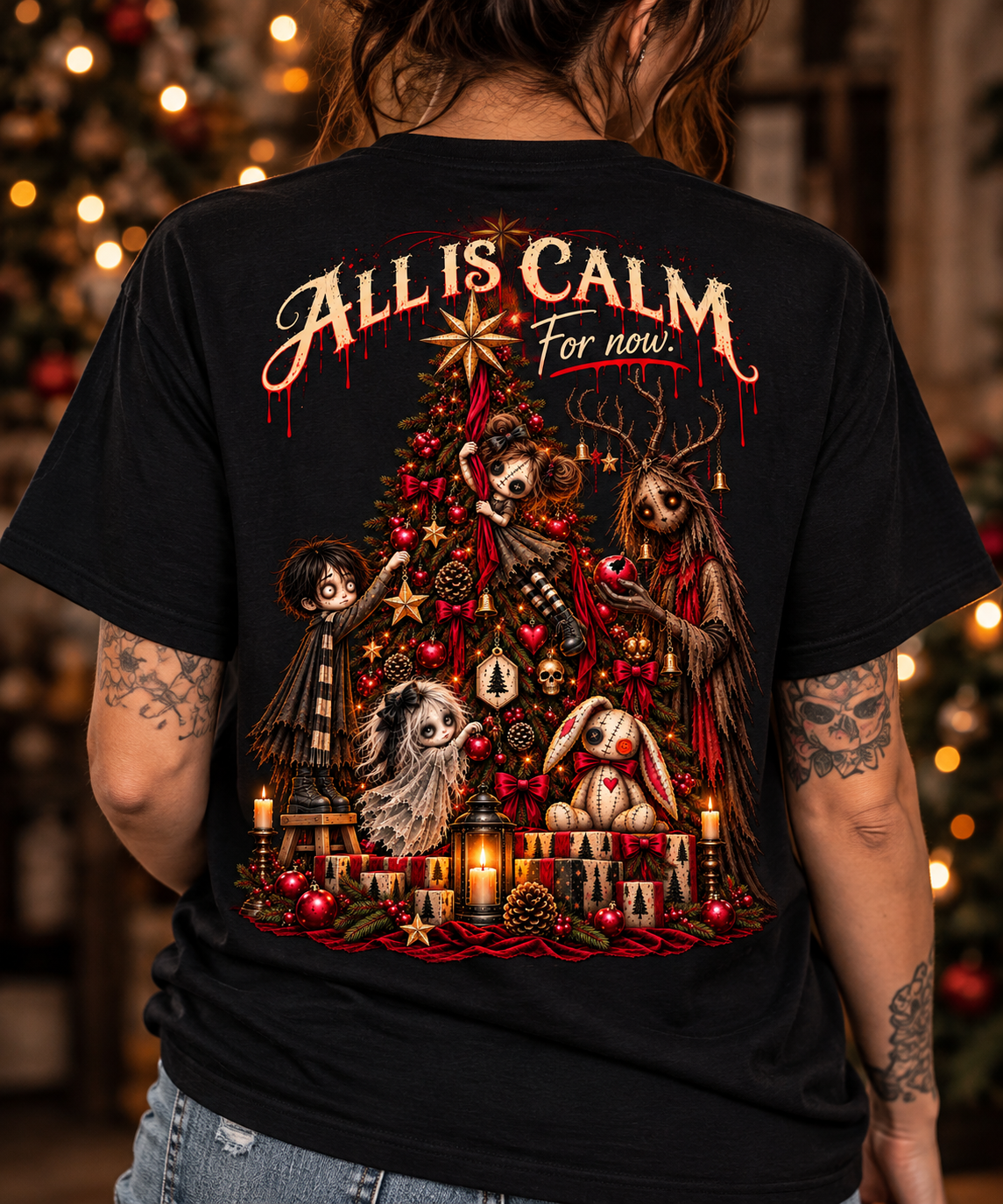 All Is Calm… For Now | Dark Christmas Graphic Tee
