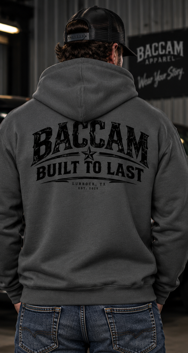 Baccam Built to Last Charcoal Hoodie