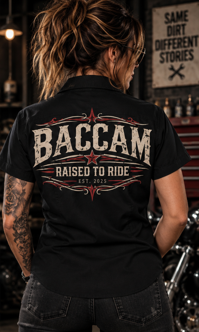 Baccam Raised to Ride Women’s Work Shirt
