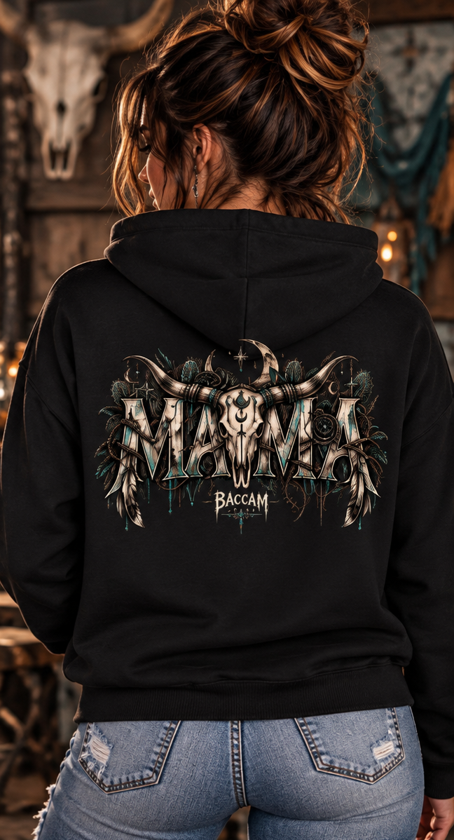 Wild Spirit MAMA – Western Gothic Hoodie