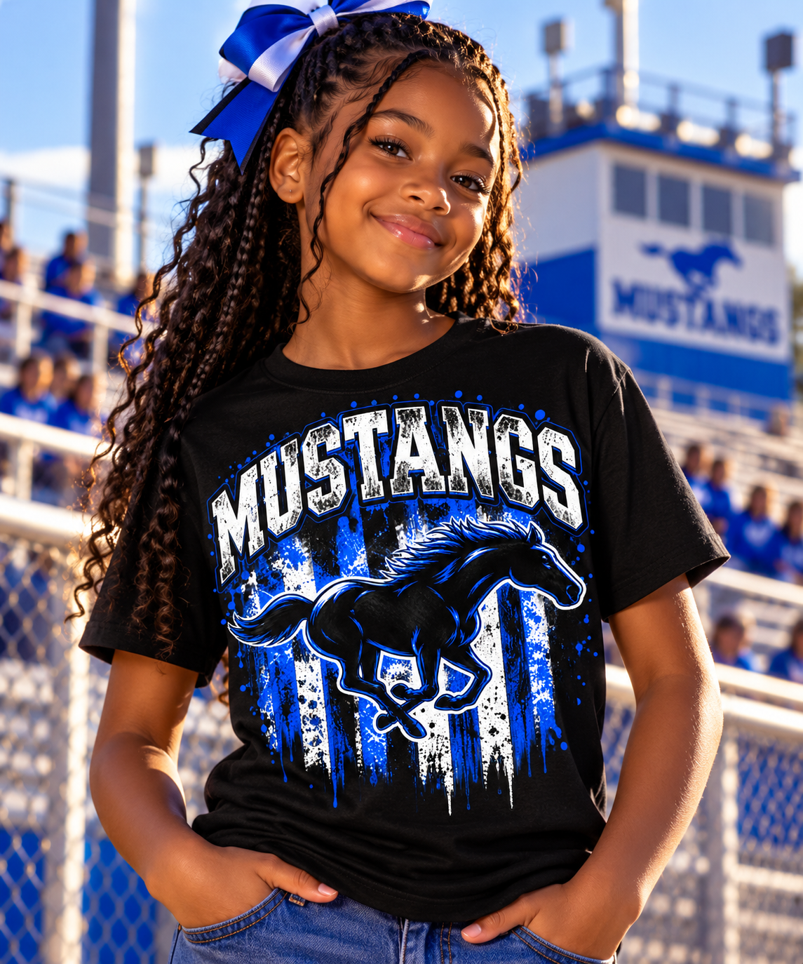 Olton Mustangs – Youth Running Horse Spirit Tee (Black)