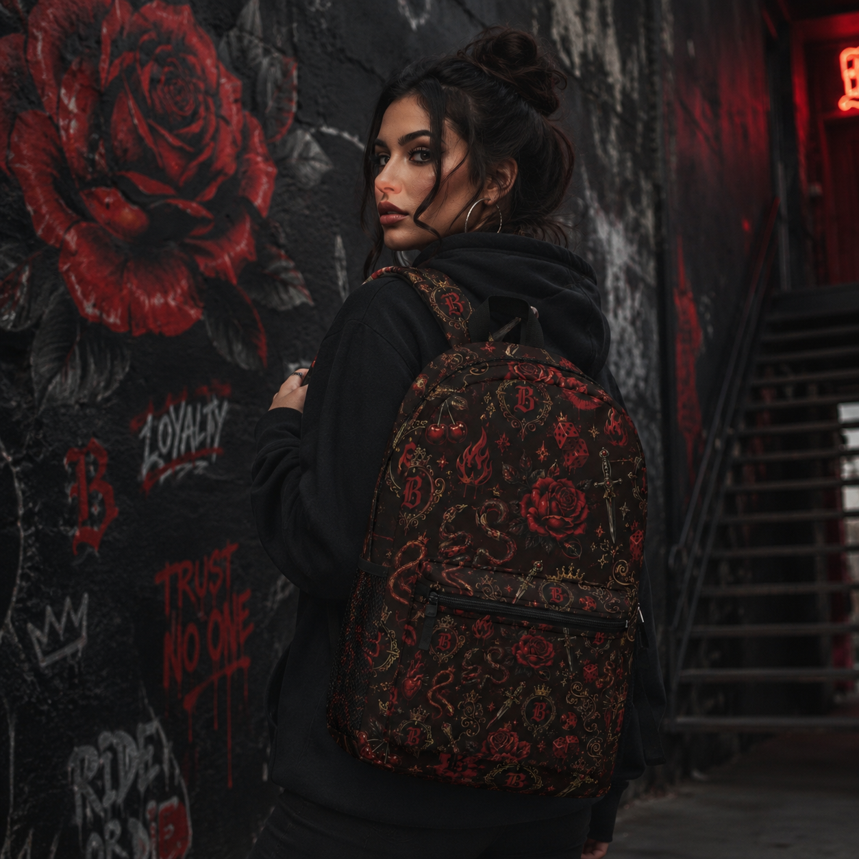 Baccam Red Tattoo Backpack